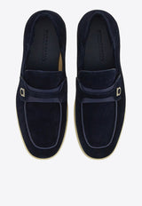 Salvatore Ferragamo Drame Suede Loafers 021599 DRAME 769253 MIDNIGHT Blue