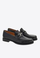 Salvatore Ferragamo Fort Gancini leather Loafers 021606 FORT 762695 NERO/NERO