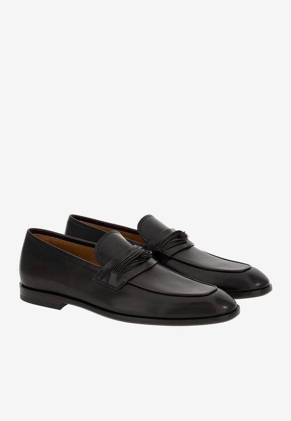 Salvatore Ferragamo Florida Penny Loafers in Leather Black 021609 FLORIDA 762598 HICKORY