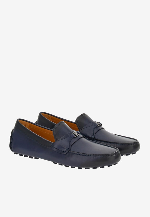 Salvatore Ferragamo Florin Driver Moccasins in Calfskin Blue 021654 FLORIN 762657 BLUEMARINE