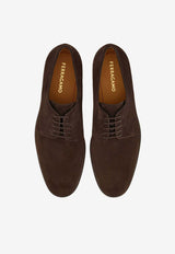 Salvatore Ferragamo Fosco Suede Lace-Up Shoes 021670 FOSCO 774038 T MORO Brown