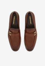 Salvatore Ferragamo Florio Gancio Leather Loafers Brown 021688 FLORIO 778786 MIDBROWN