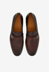 Salvatore Ferragamo Desio Gancio Leather Loafers 022385 DESIO 769191 COCOA BROWN