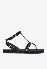 Castañer Pati Suede Flat Sandals Black 025737SU/Q_CASTA-100