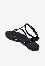 Castañer Pati Suede Flat Sandals Black 025737SU/Q_CASTA-100