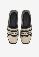 Salvatore Ferragamo Cuzco Jacquard Espadrilles 028531 CUZCO 773596 NATURALE/NERO Black