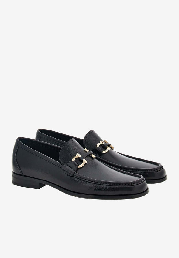 Salvatore Ferragamo Grandios Leather Loafers 029457 GRANDIOSO2 769880 NERO/NERO