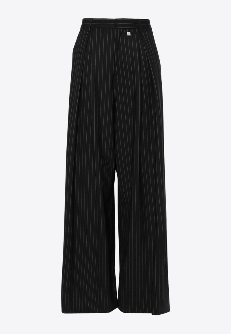 Guiseppe Di Morabito Pinstriped Flared Wool Pants 02PSPA07102278BLACK