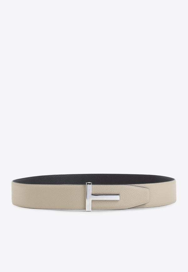 T-Logo Leather Belt