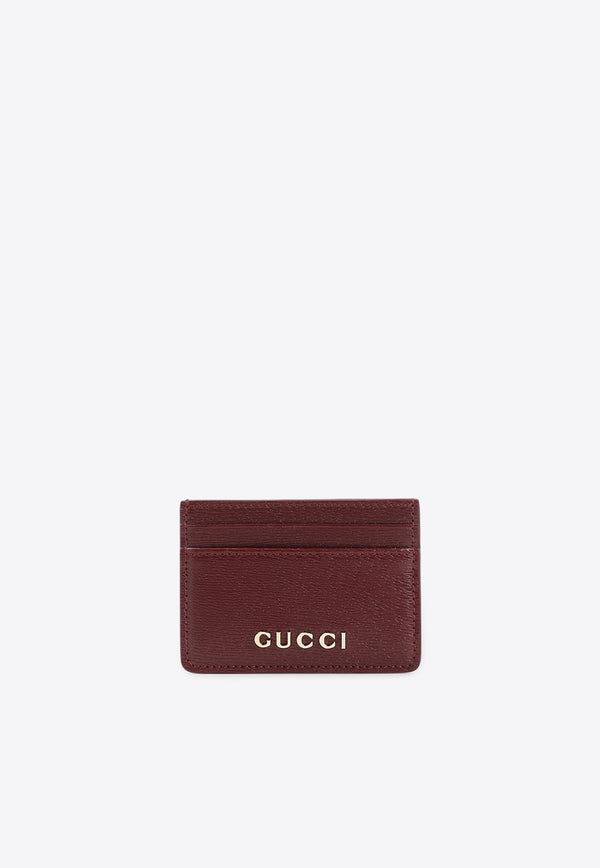 Logo Lettering Leather Cardholder