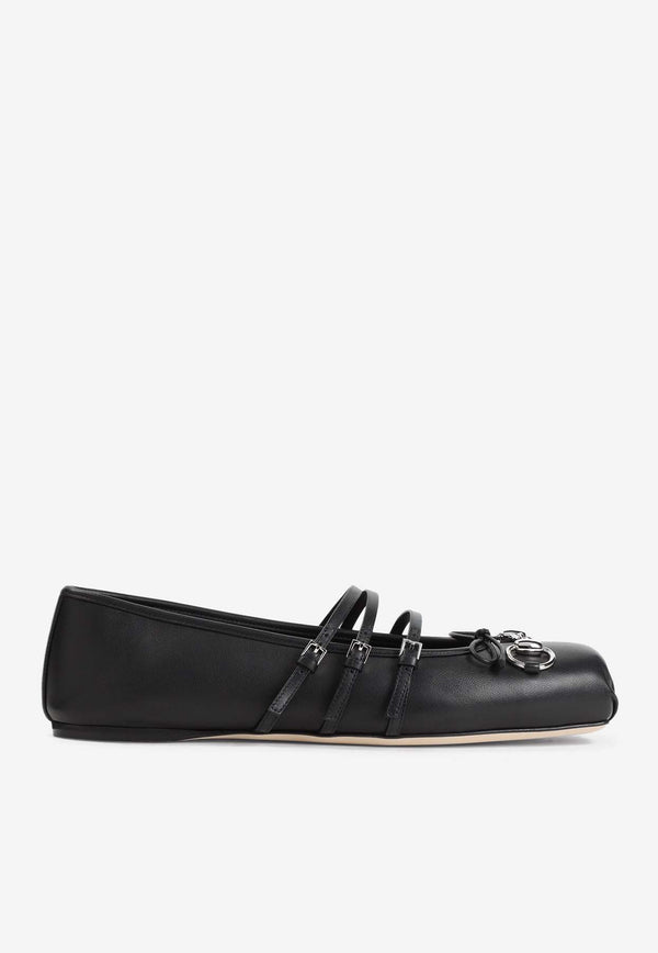 Horsebit Leather Ballet Flats