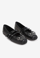 Horsebit Leather Ballet Flats