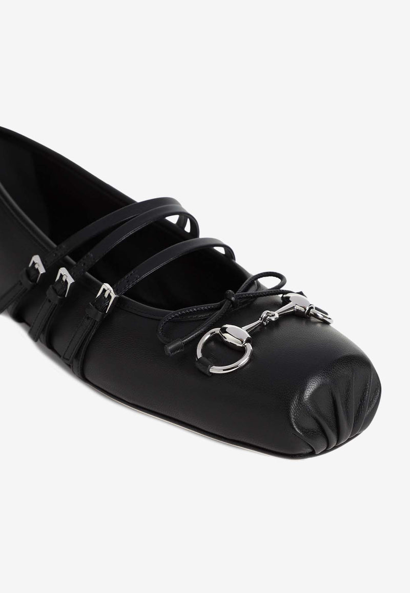 Horsebit Leather Ballet Flats