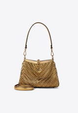 Small Vela Woven Leather Shoulder Bag