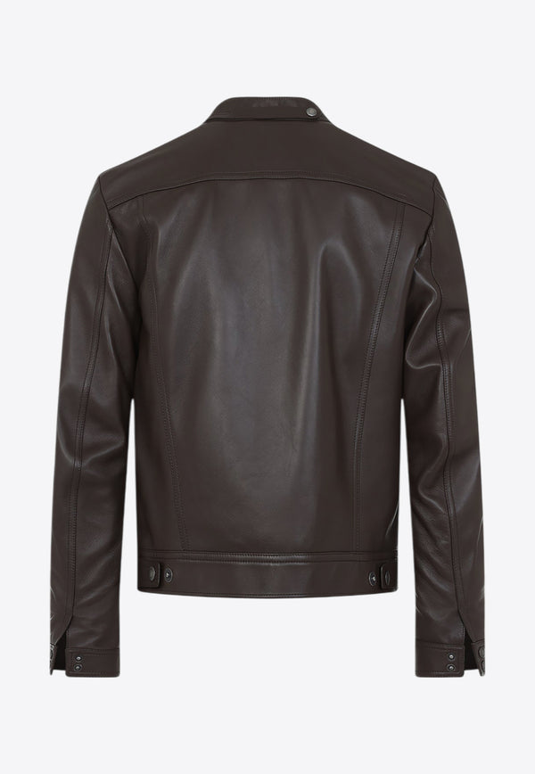 Zip-Up Leather Jacket