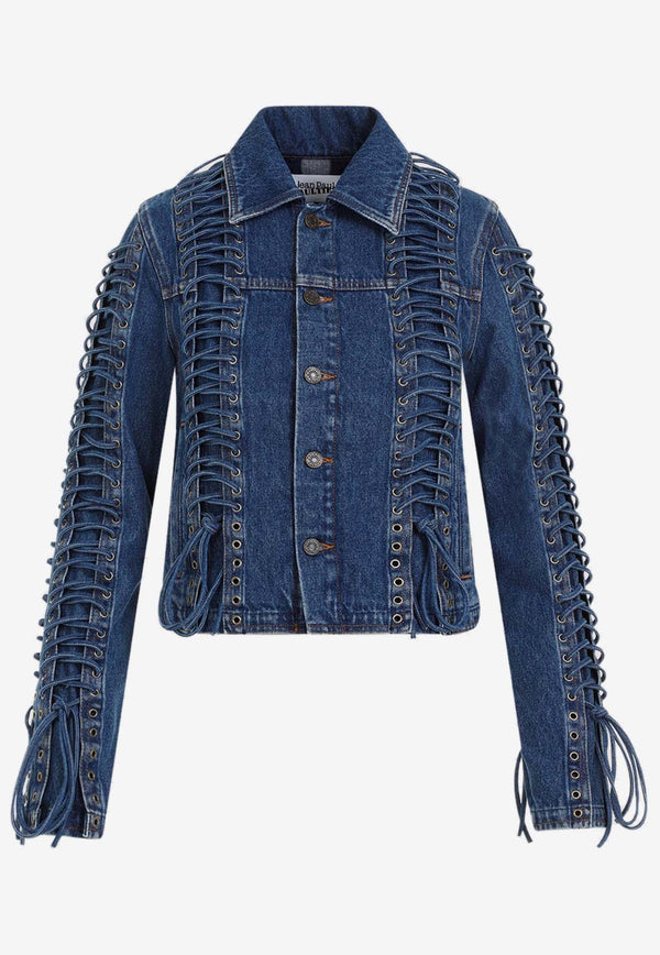 Laced-Up Denim Jacket