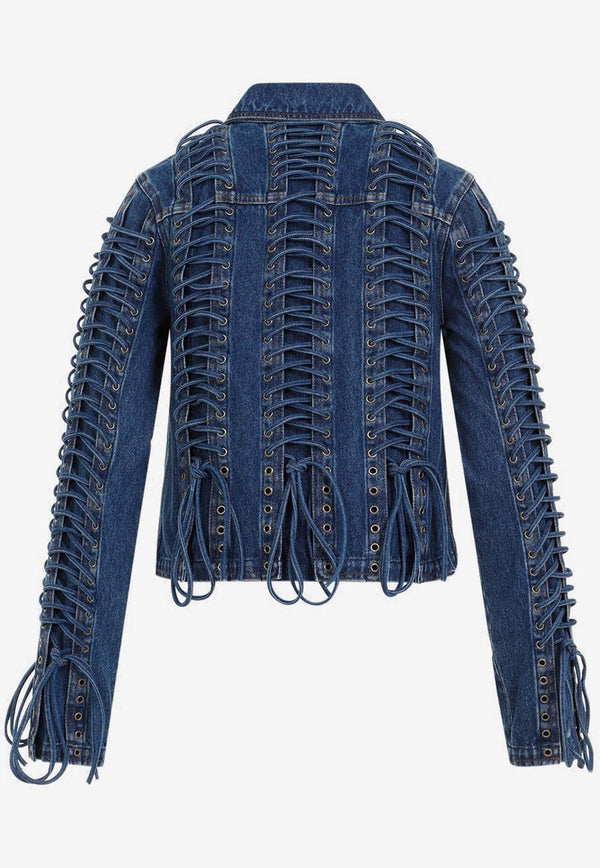 Laced-Up Denim Jacket