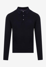 Silk-Blend Long-Sleeved Polo T-shirt