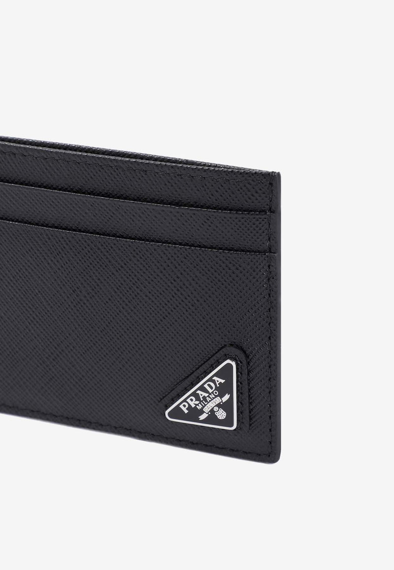 Logo-Plaque Calf Leather Cardholder