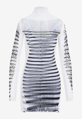 Striped Mesh Mariniere Mini Dress