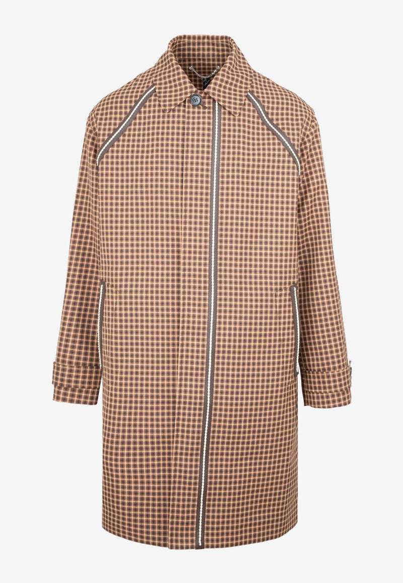 Berluti Checkered Nylon Car Coat Brown R21OCU80001-F35 MIDDLE BROWN