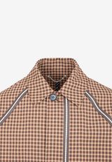 Berluti Checkered Nylon Car Coat Brown R21OCU80001-F35 MIDDLE BROWN