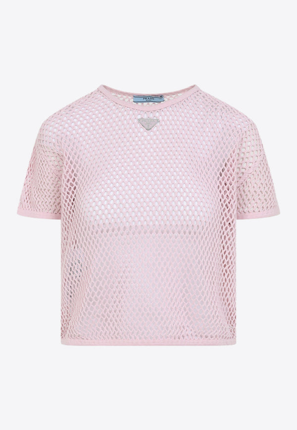 Triangle Logo Net Cropped T-shirt