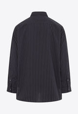 Logo Embroidered Striped Shirt