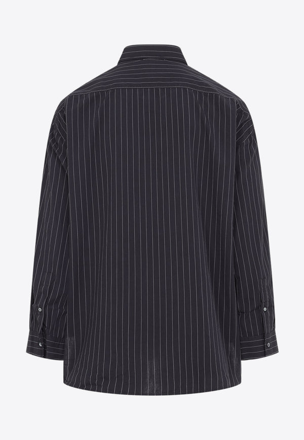 Logo Embroidered Striped Shirt