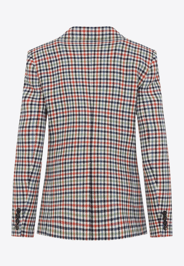 Single-Breasted Checked Blazer