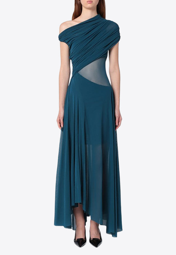 Philosophy Di Lorenzo Serafini Asymmetrical Draped Maxi Dress Blue 04037118/P_PHILO-V0320