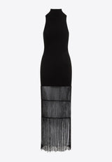 Zare Fringed Midi Dress