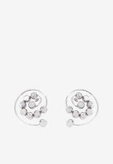 Spiral Crystal-Embellished Earrings