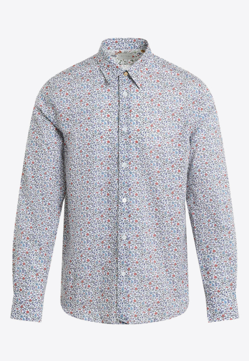 Floral Print Long-Sleeved Shirt