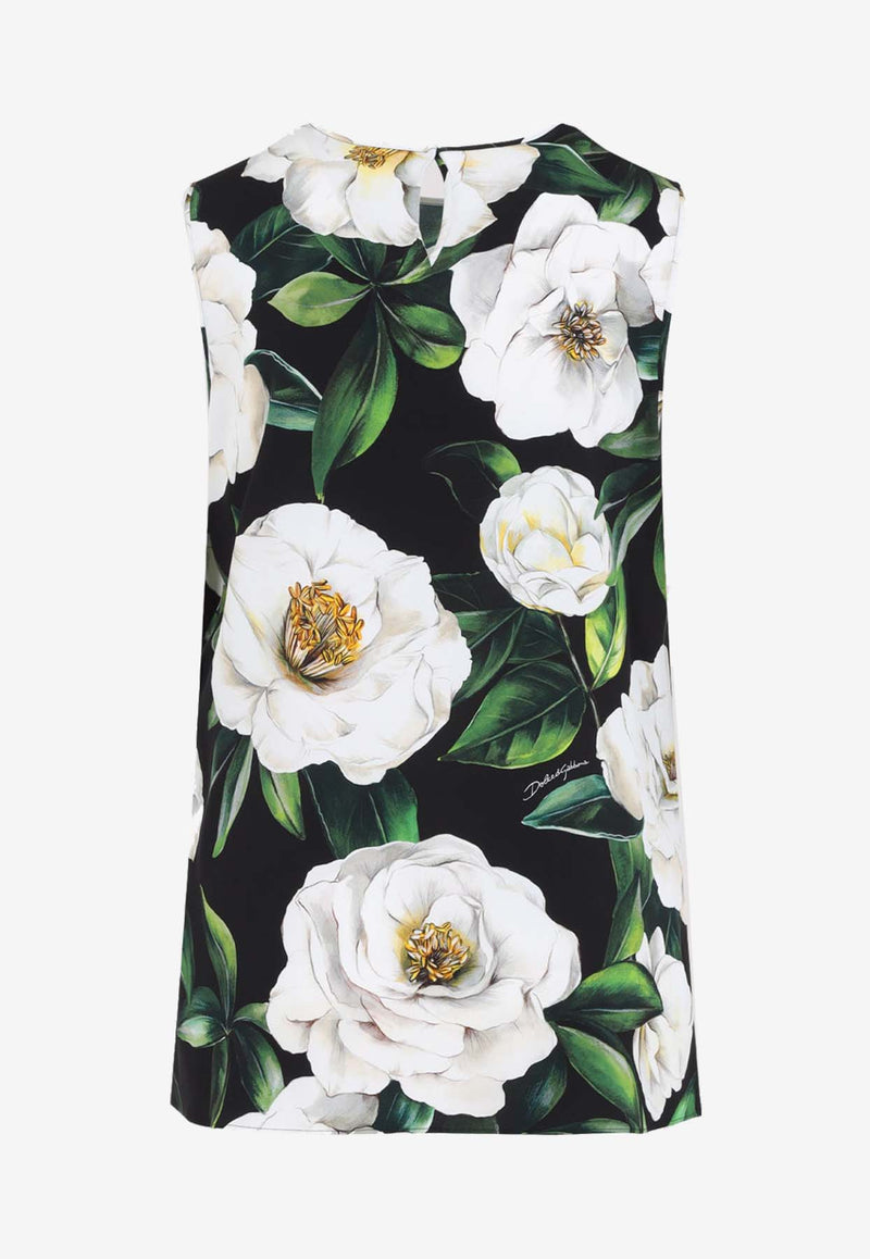 Floral Print Sleeveless Top