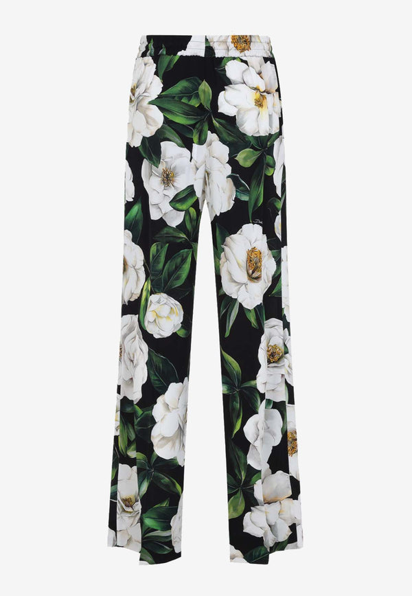 Floral Print Wide-Leg Pants