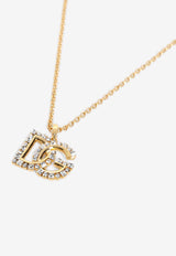 Crystal-Embellished DG Logo Necklace