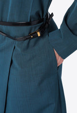 Philosophy Di Lorenzo Serafini Wool-Blend Midi Dress with Belt Blue 04137126/P_PHILO-V0310