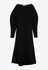 Philosophy Di Lorenzo Serafini Voluminous-Sleeved Midi Dress Black 04865704/P_PHILO-A0555