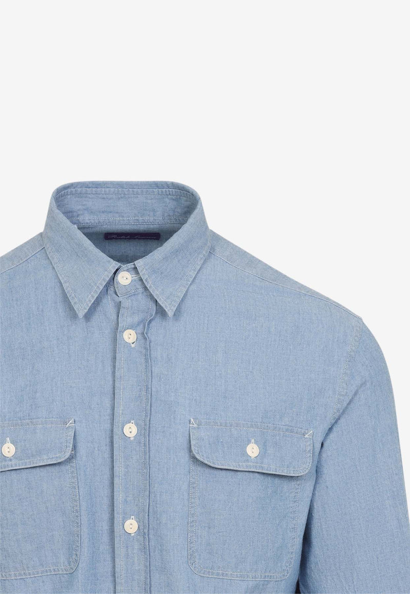 Long-Sleeved Denim Shirt