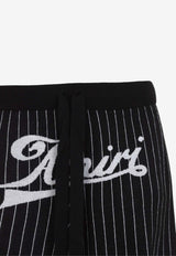 Pinstripe Wool Logo Short