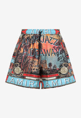 Jazz Hideway Printed Silk Short