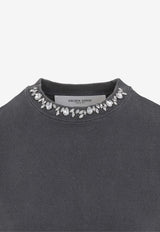 Crystals Embroidered Crewneck T-shirt