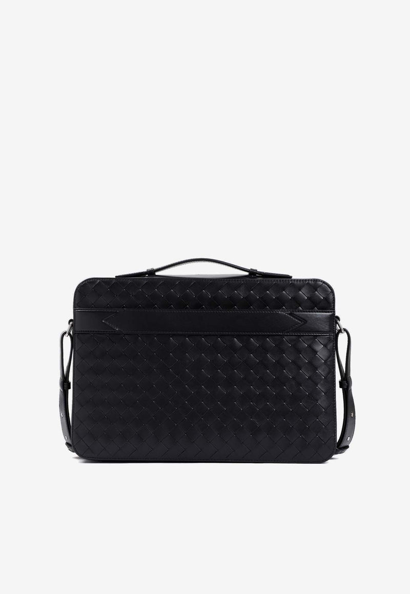 Getaway Intrecciato Leather Slim Briefcase