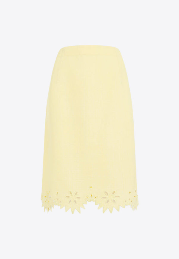 Embroidered Midi Skirt