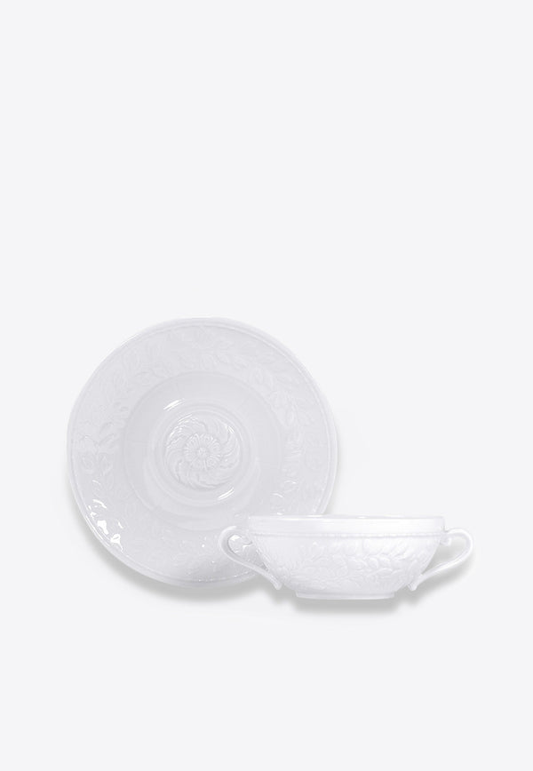 Bernardaud Louvre Soup Cup and Saucer White 0542 / 77