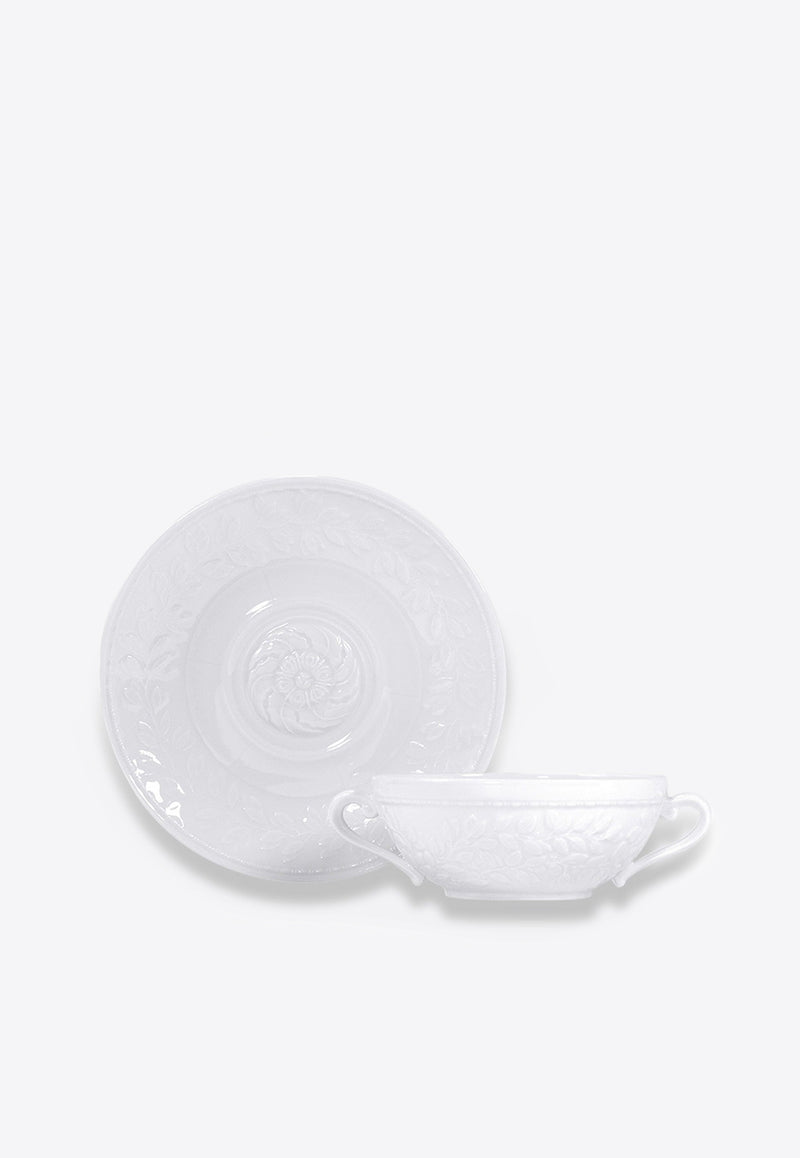 Bernardaud Louvre Soup Cup and Saucer White 0542 / 77