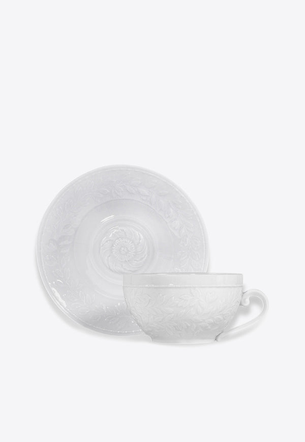 Bernardaud Louvre Breakfast Cup and Saucer White 0542 / 76