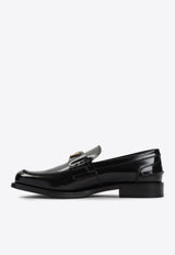 Triangle Logo Loafers in Brushed Leather