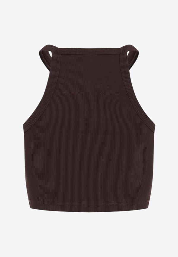 4G Logo Ribbed Crop Tank Top